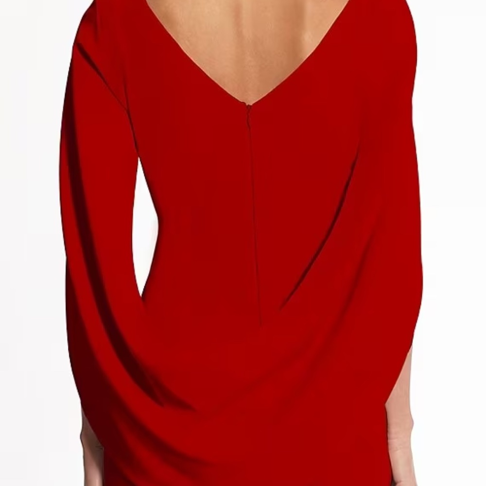 Betsy & Adam Cape Sleeve Crepe Sheath Dress - Picture 2 of 7
